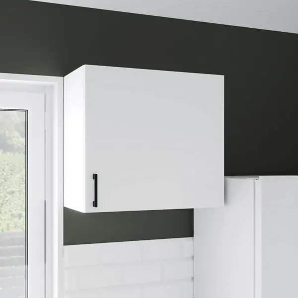 Meuble haut 1 porte "Pragma" blanc l.60 x h.55 x p.32 cm