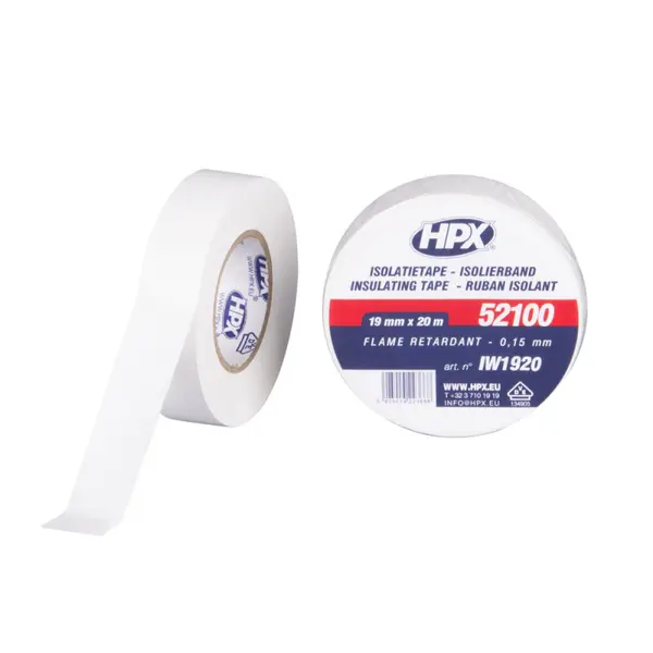 Ruban d'isolation électrique PVC VDE Blanc 20 m HPX