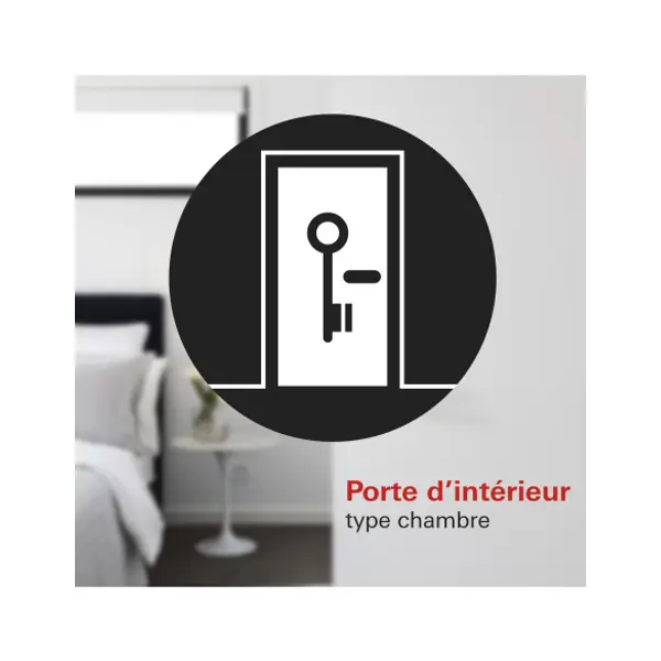 Serrure encastrable NF à clé pour porte de chambre, axe 40mm, bouts ronds, 1 clé - THIRARD