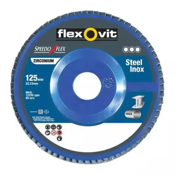 Disque à lamelle acier inox Speedoflex Zirconium D125MM GR80 Flexovit