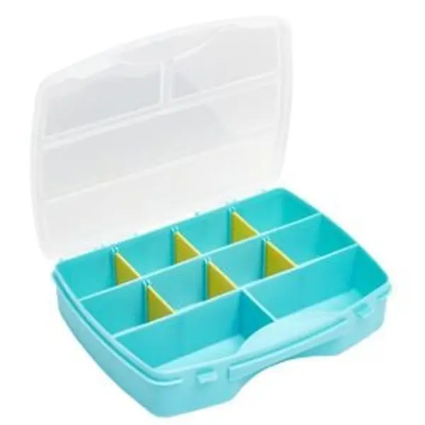 Boîte compartiments 10 cases 19x15xH4cm