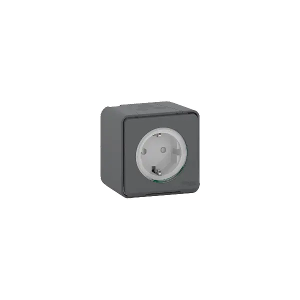 Mureva Styl - Prise de courant 2P+T schuko - saillie - IP55 - IK08 - gris - MUR36034