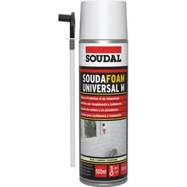 Mousse polyuréthane auto-expansive - Soudafoam Universal M - Beige 500ml