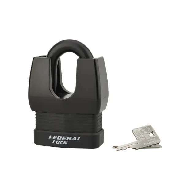 Cadenas à clé Fédéral Lock Docker, extérieur, acier cémenté, double verrouillage, 65mm, 2 clés - THIRARD