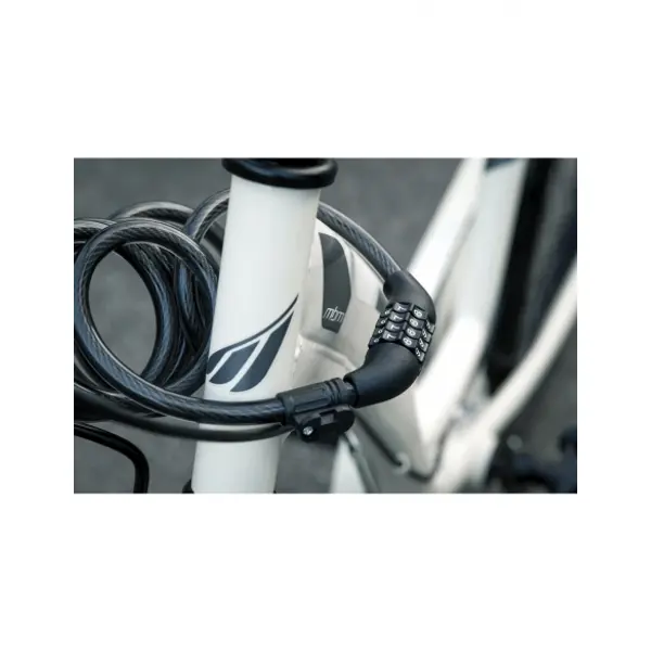 Antivol à combinaison Twisty, 4 chiffres, câble acier, vélo, 10mmx1.8m, noir - THIRARD