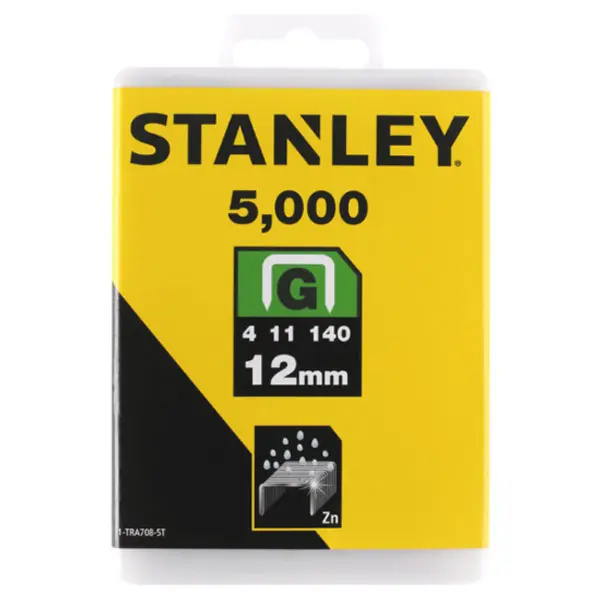 Agrafes type G 12mm boite de 5000 Stanley