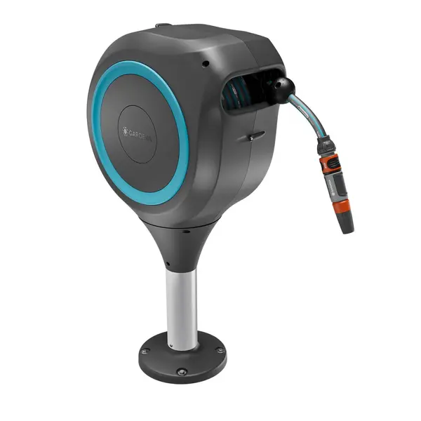 Dévidoir automatique pour terrasse RollUp M 20m - Bleu - GARDENA
