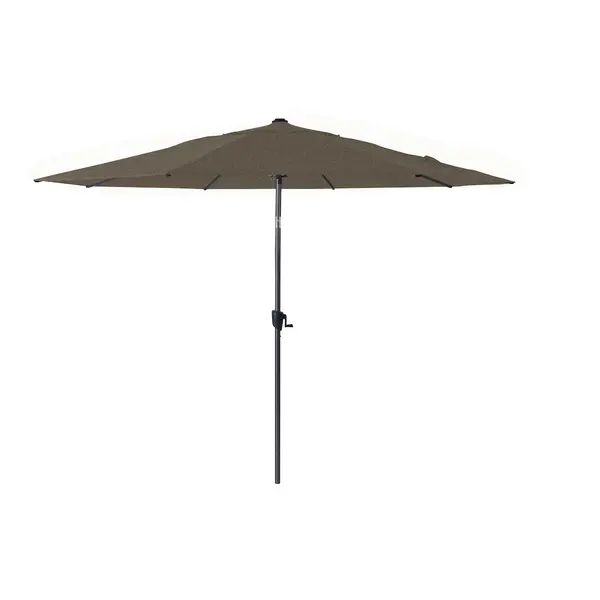 Parasol droit en aluminium inclinable avec manivelle - Ø300 cm - Coloris chiné naturel - PROLOISIRS