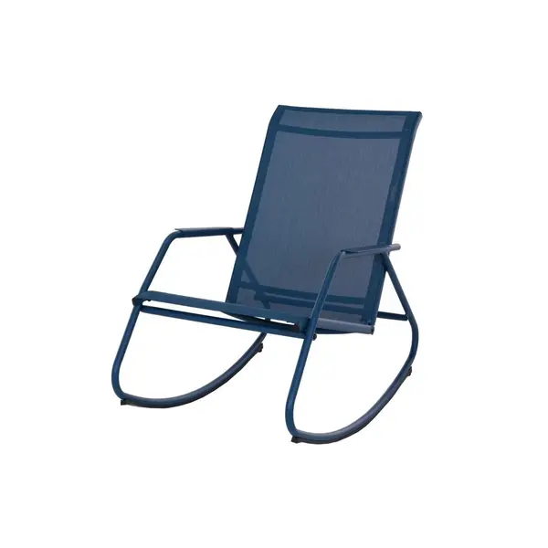 Fauteuil basculant de jardin Noa Rocking - bleu/bleu 61 x 90 x 100 cm - PROLOISIRS
