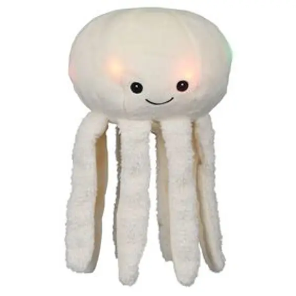 Peluche veilleuse pieuvre lumineuse blanche Ø20xH17cm