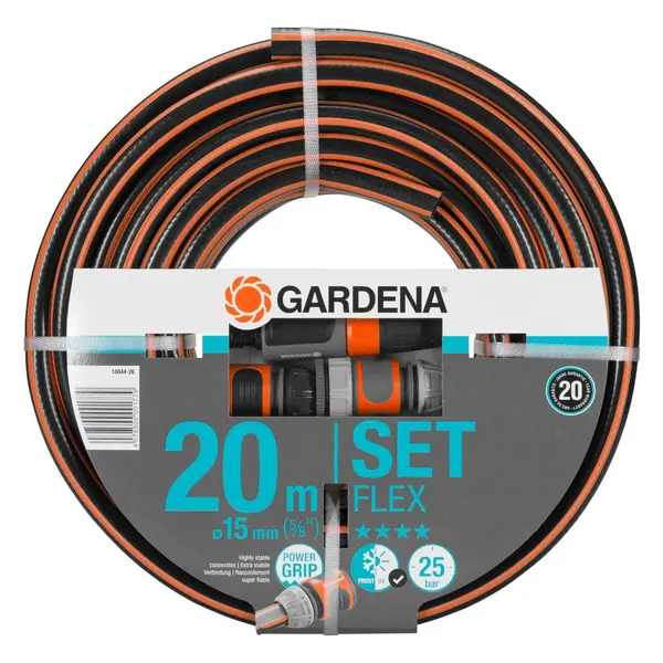 Tuyau d'arrosage Flex Ø 15 mm - 20 m + lance et raccords - GARDENA