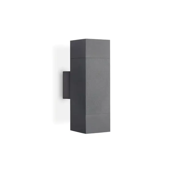 Applique murale ROOK SQUARE DOUBLE IP54 GU10 2x50W ANTHRACITE - Elecman - 30680040A