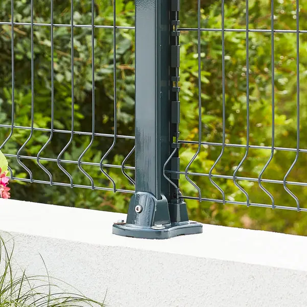 Platine pour grillage rigide gris