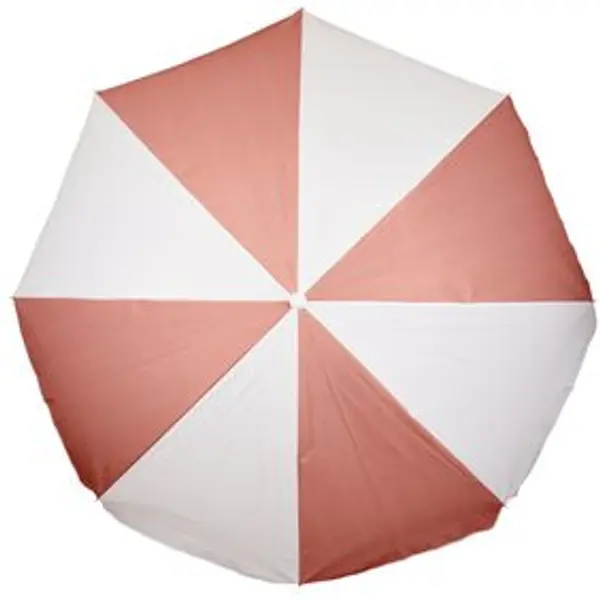 Parasol de plage Funky blanc et corail Ø160xH195cm