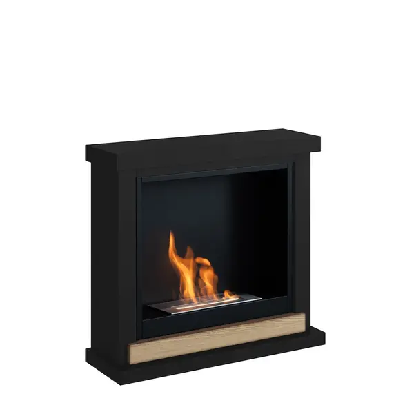 Cheminée bioéthanol - FreeFlame LARSEN - flamme réelle sans conduit - noire - TAGU