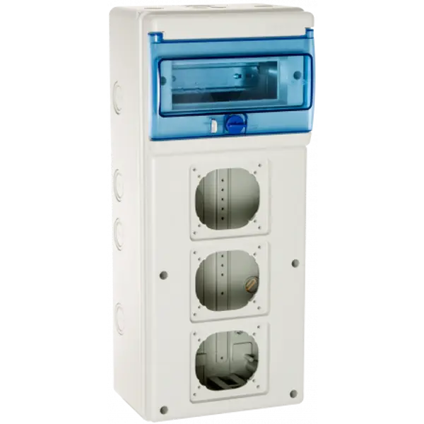 1308PV3 Coffret étanche IP65 pour 3 prises électriques à composer - 8 modules - Solera Indubox