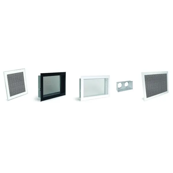 Grille de hotte noire avec pare-chocs Ø515 mm - 545 x 195 mm - Joncoux