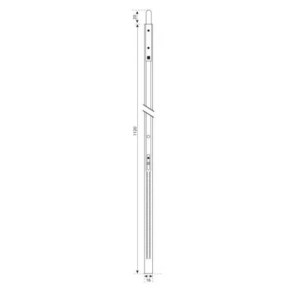 Rallonge de serrure encastrable, 1120x16mm, Fenster, A-01197-11-0-1 - FERCO by THIRARD
