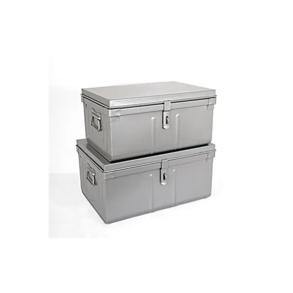 Lot de 2 cantines de rangement en métal 50 cm et 55 cm