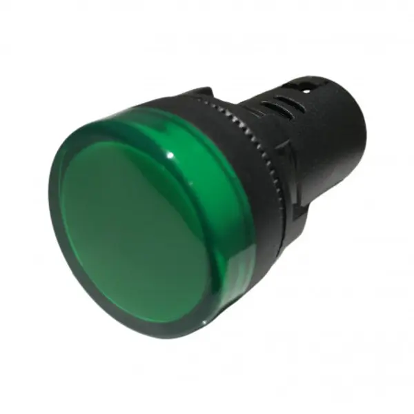 Voyant LED Vert 24Vca-cc pour armoire électrique - Étanche IP67 - Perçage 22mm