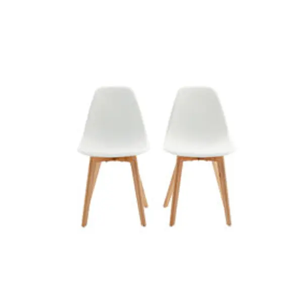 Chaise Chloé blanche pied couleur naturel x2
