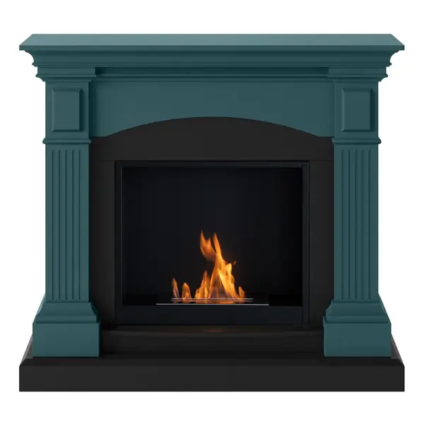 Cheminée bioéthanol - FreeFlame MAGNA - flamme réelle sans conduit - Turquoise - TAGU