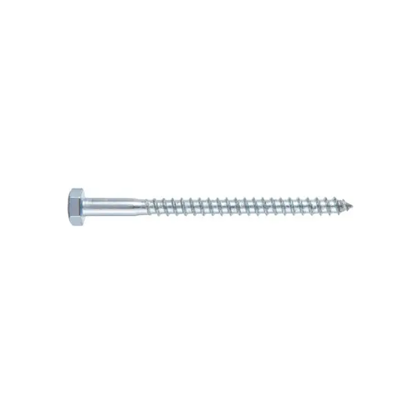 Boite de 2 kg de tirefonds tête hexagonale 6 x 80 mm acier au carbone