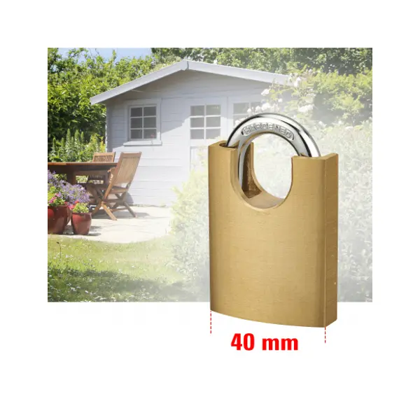 Cadenas à clé, extérieur, 40mm, protecteur d'anse épaulé, 2 clés acier nickelé - THIRARD