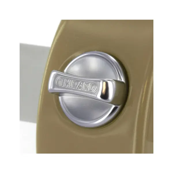 Verrou à bouton Design 5 pour porte d'entrée, cylindre 40mm, acier, 3 clés, bronze - THIRARD