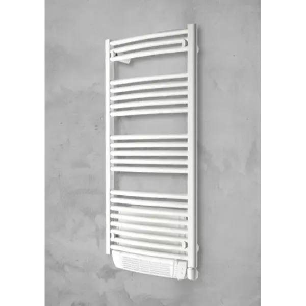 Sèche-serviette électrique + soufflerie 1000W - Capitole 2 - finition epoxy - cintré - blanc