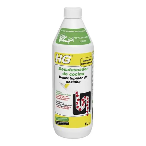 Desatastador desagües HG cocina. Desatascador Cocinas 1 L.