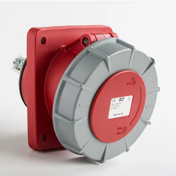 Prise encastrable 63A triphasé avec fil pilote 3P+T - Étanche IP67 - IDE