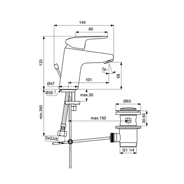 Mitigeur lavabo Okyris - chrome - C3