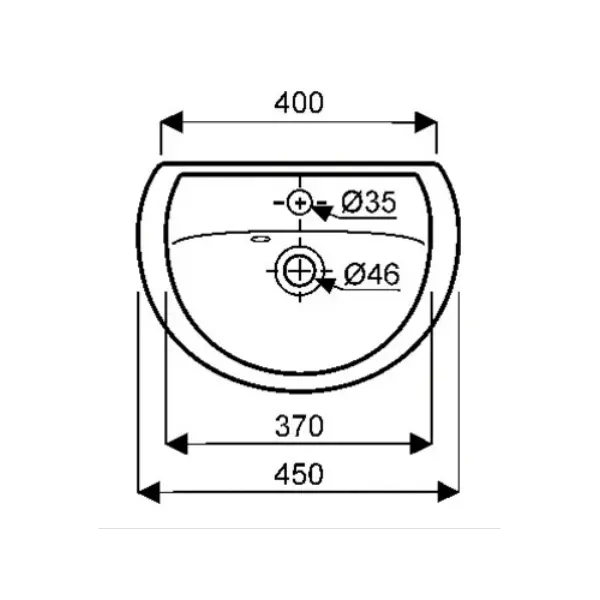 Lave-mains Allia Bastia Blanc 45x32