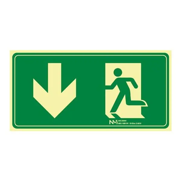 Señal Evacu. Flecha Abajo Pvc 0,7Mm