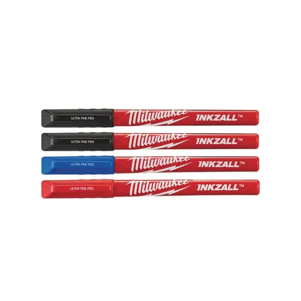 MILWAUKEE Pack de 4 marqueurs Inkzall couleur pointe fine - 48223165