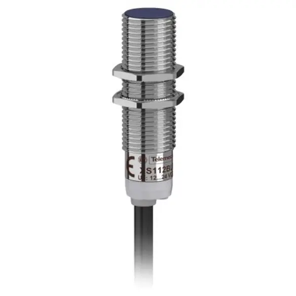 XS112BLPAL2 Schneider Capteur Inductif cylindrique M12 12 à 24VDC PNP NO 3 fils Noyable Cable 2m Telemecanique