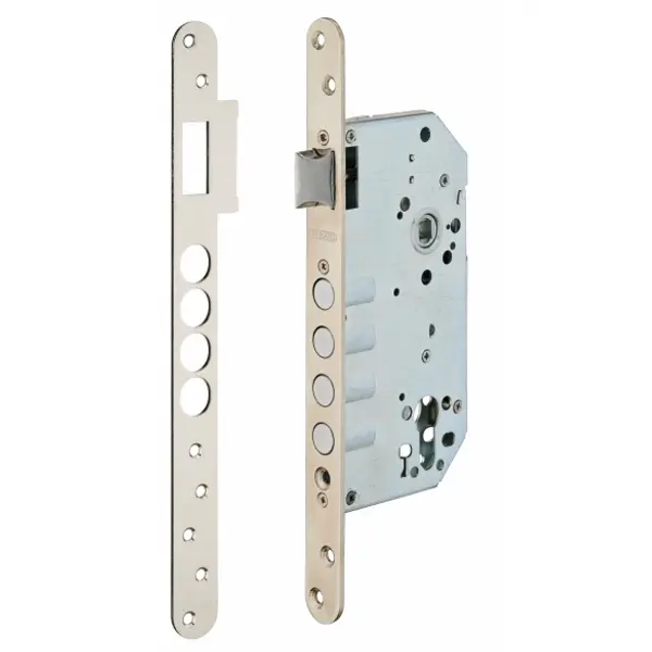 Boitier de serrure encastrable à cylindre pour porte d'entrée, axe 60mm, bouts ronds - THIRARD