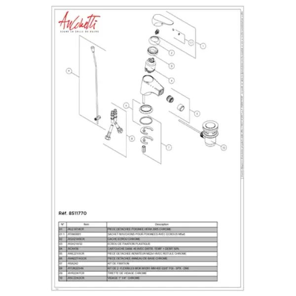 Mitigeur bidet Ancoflash - chrome
