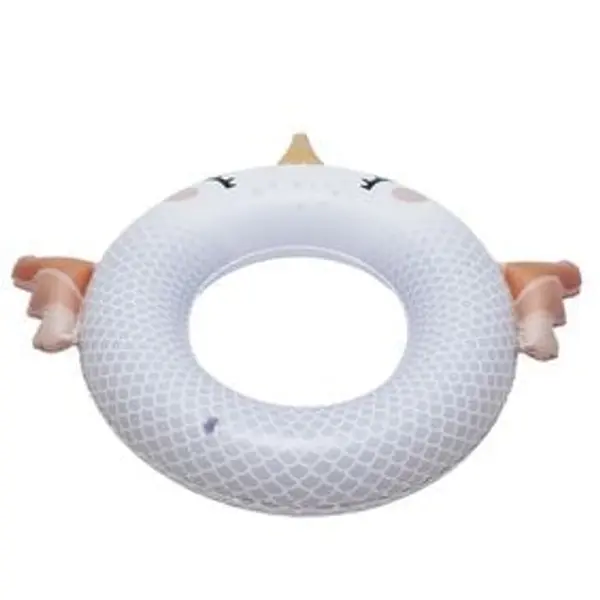Bouée gonflable enfant licorne blanc et orange Ø60cm