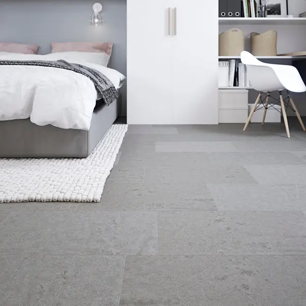 Dalle PVC clipsable béton gris l. 30,5 x L. 61 cm. Ép. 3,2 mm