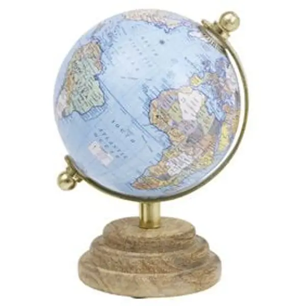 Globe terrestre déco en bois