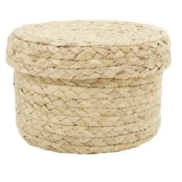 Panière ronde jonc tressé naturel x3