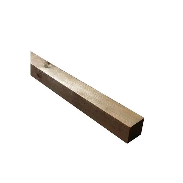 Poteau bois teinté marron - L. 240 cm x l. 7 cm x Ép. 7 cm