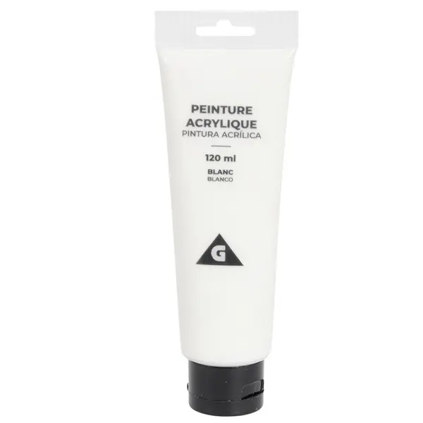 Tube peinture acrylique 120ml blanc