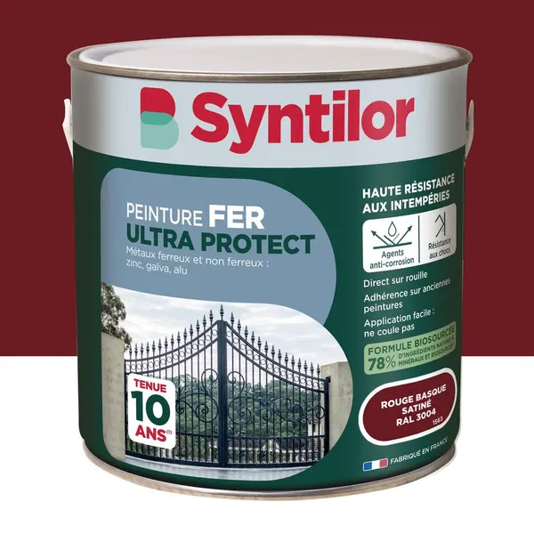 Peinture exterieure fer, aluminium Ultra protect SYNTILOR rouge basque satine 2 - SYNTILOR