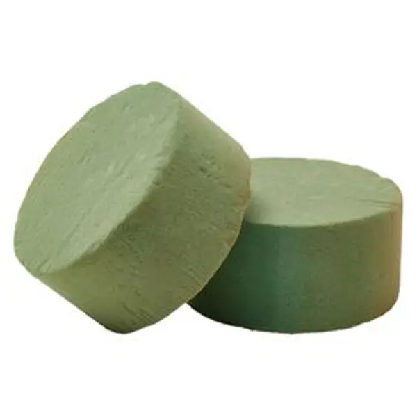 Bloc mousse florale Ø8xH4cm vert x2