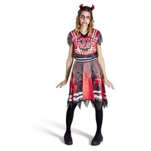 Déguisement adulte Halloween pompom girl robe et serre-tête - Taille L