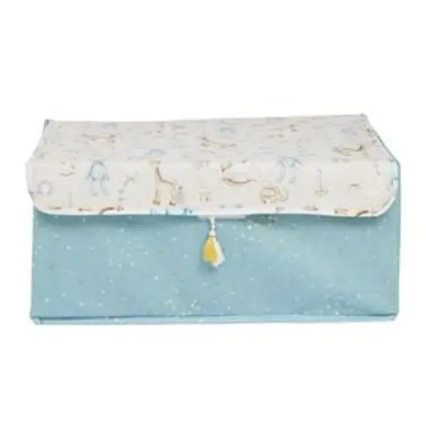 Boîte de rangement enfant rose ou bleu x3 - 28x14xH14cm