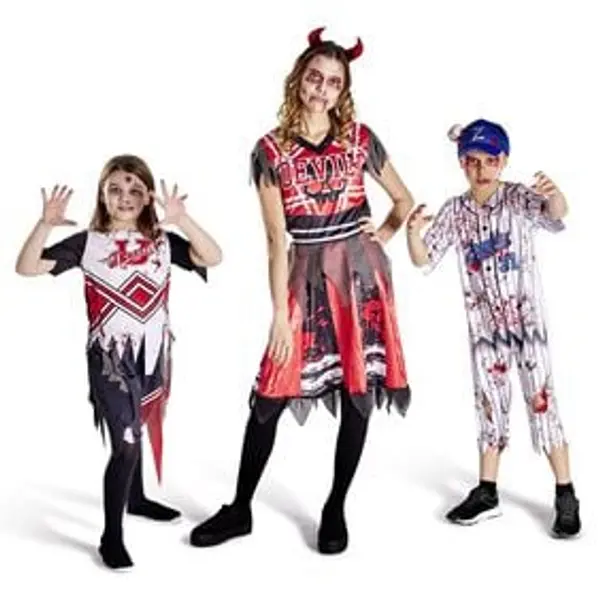 Déguisement enfant Halloween pompom girl tshirt jupe 7/10ans